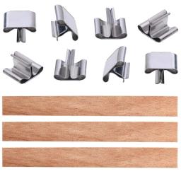 Pavios De Vela De Madeira Com Suporte De Ferro, DIY Fabricação De Vela, Pavio De Cera Sem Fumaça, Handmade Soy Parffin, XB, Atacado, 300 PCs, 13 × 130mm - Image 2