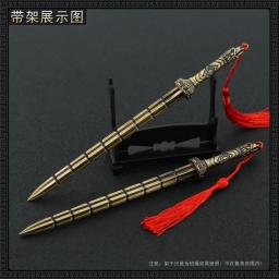 22 cm banhado a ouro maça de cobre forjado antigo metal chinês armas frias modelo decoração de casa artesanato coletar brinquedos de equipamentos de boneca dropshipping atacado venda quente presentes novo presente de c - Image 3