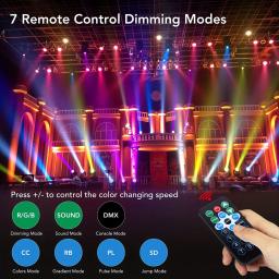 RGB luzes coloridas do disco com controle remoto, luz do controle do som, partido do DJ, fase do casamento, lâmpada ambiental do festival, 36LED, DMX512, 1 Pc, 5 Pcs, 10Pcs - Image 5