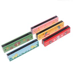 De madeira e ferro gaita para crianças, 16 buracos, instrumento musical, brinquedos educativos, padrão dos desenhos animados, montessori, presente - Image 5