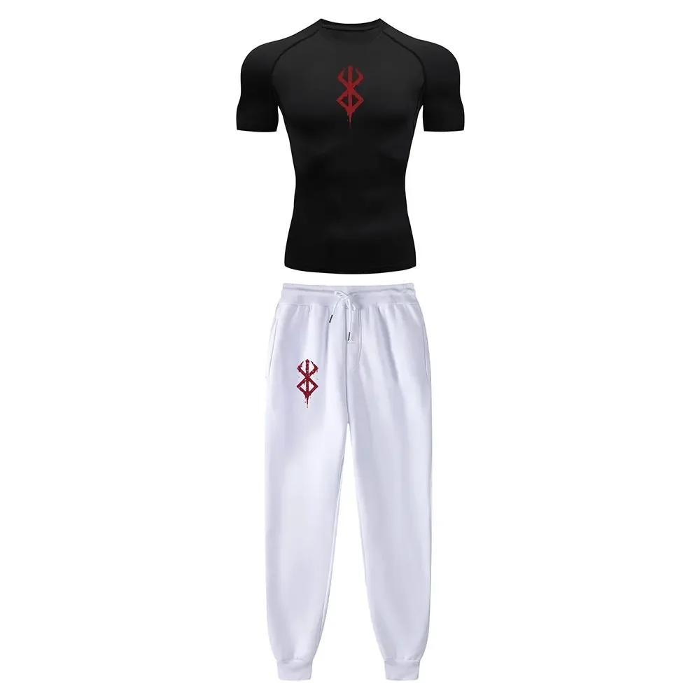 Conjunto de Compressão Anime masculino, Estampa Tripas Berserk, Desempenho Ginásio, Treino Atlético, Camisas Secas Rápidas e Moletom, Unisex Sportwear - Image 1