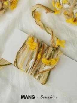 Fio De Tricô Misto Para Crochet Artesanal, Fio De Flor Amarela, Agulha, Saco De Tecido, Laço De Cabelo, Lenço, Saco, Decoração Presente, MANG, 100g - Image 6