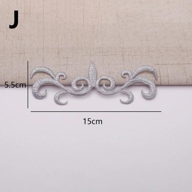 Apliques Bordados de Tecido Madressilva: Remendos Longos de Flores Douradas e Prateadas para Vestidos Vintage e Bolsas DIY - Pacotes de 1 ou 2 Peças