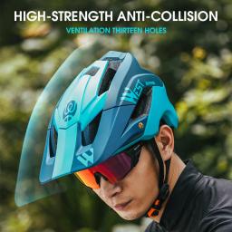 West Biking-Capacete Viseira de Ciclismo para Homens e Mulheres, Leve, MTB, Corrida de Bicicleta, Modular, Cara Completa, Motocicleta - Image 3