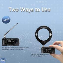 Rádio AMNVOLT V4 ATS MINI com Suporte e Amplificador de Fone de Ouvido Si4732 DSP, Tela IPS de 1.9 polegadas para Caminhadas, Trilhas e Acampamentos - Image 5