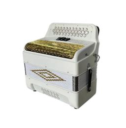 SEASOUND-Professional Matt White Acordeão, Grill Instrumento Acordeon, Gold Grill, 34 botões, 12 Bass, 3 Registers, JB3412C - Image 5
