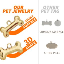 Memopaw design personalizado Pet Name Tag, Anti-Lost coleiras, cobre, gravação livre, placa de identificação para cães, gatos - Image 3