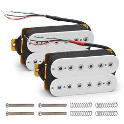 6 cordas captadores de guitarra elétrica humbucker dupla em linha ajustável 12pcs hex parafuso captador branco - Image 6