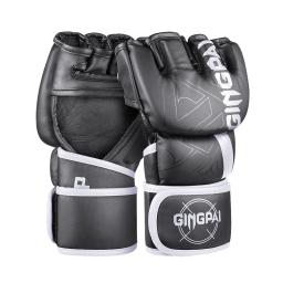 Luvas de boxe meio dedo para homens e mulheres, cinco dedos, respirável, treino prático, lutador sanda, adulto - Image 2