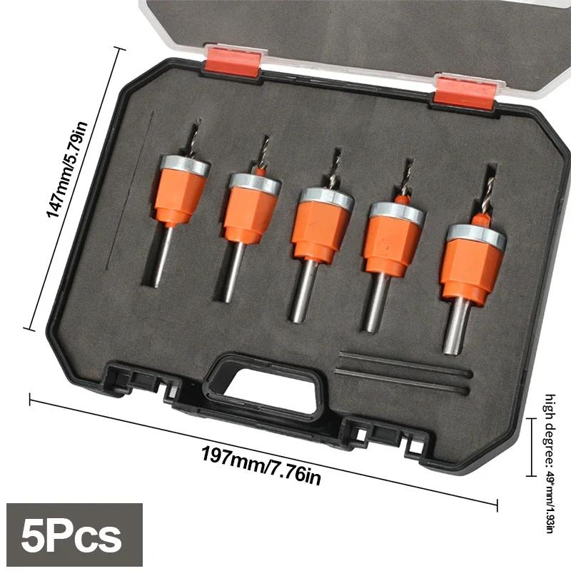 Forstner Bit Set Com Borda Alicadores De Perfuração Broca Rebaixador Extrator De Parafuso De Madeira, Perfuração De Madeira De Demolição - Image 1