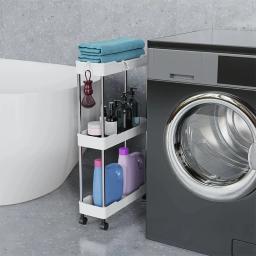 Rack de armazenamento de carrinho de mão, multicamadas com rodas, rack de armazenamento de chão, casa, cozinha, banheiro, universal, rack de armazenamento - Image 3