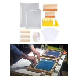 Máquina De Impressão De Tela Artesanal, Imprensa Ferramentas De Impressão, Tela De Seda De Madeira, Moldura para T-Shirt, Decoração DIY, 27Pcs - Image 1