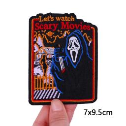 Patches bordados para vestuário, Ferro Em Patches, Sol e Lua, Carta, Cartoon Adesivos, Listra, Filme de Terror, DIY - Image 2