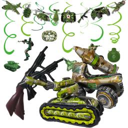 Balões infláveis para decorações de festa de aniversário, balões camo, tanque, arma de mísseis, envoltórios suspensos, exército, militar, festa - Image 1