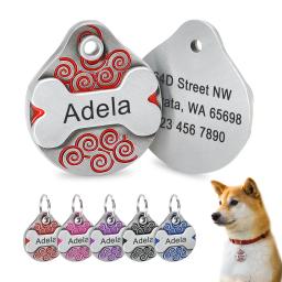 Etiqueta personalizada da identificação do cão etiquetas personalizadas do gato dos cães placa de identificação livre gravado filhote de cachorro gatinho colar pingente anti-lost acessórios do animal de estimação - Image 1
