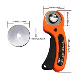 Cortador de tecido rotativo ergonômico 45mm, para cartão de tecido, costura, rolo de acolchoamento, corte de tecido, tesoura de alfaiate, roupas, ferramenta diy - Image 5