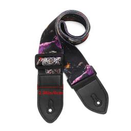 Correia de guitarra colorida estilo estampado, cinto de nylon ajustável, extremidade de couro PU, baixo e guitarra elétrica acústica - Image 6
