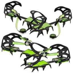 1 par 14 dentes escalada crampons para o inverno ao ar livre caminhada pesca no gelo sapatos de neve antiderrapante sapatos manganês aço sapato cobre - Image 3