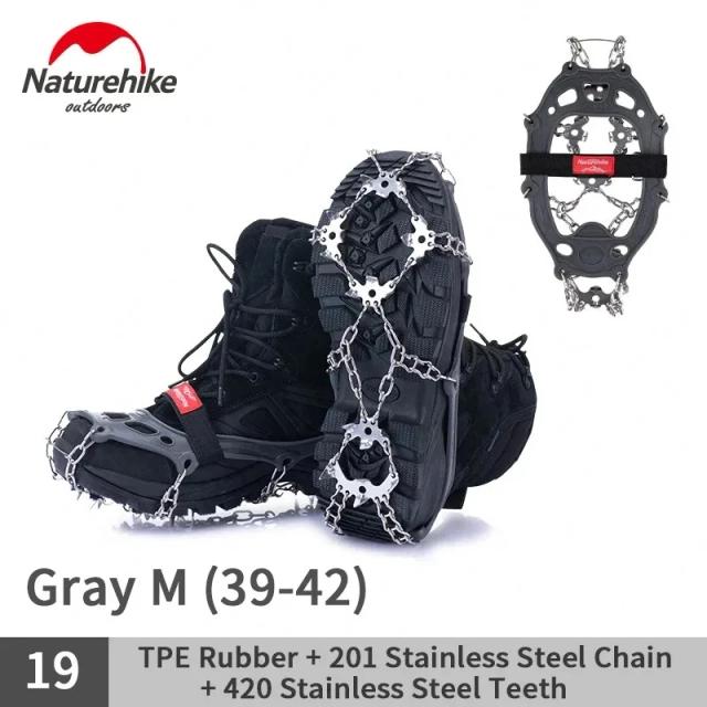 Naturehike Crampons Anti Slip 19 Dentes Aço Inox TPE