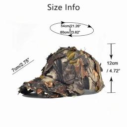 Tampão de camuflagem militar tático ao ar livre, proteção solar, 3D Bionic Leaf, Chapéu de caça Camo do exército - Image 3