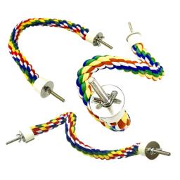 Colorido Parrot Rope Hanging, Trançado Budgie Bird Cage, Cockatiel Toy, Pet Stand Acessórios, Escada Swing Suprimentos, 40 cm, 60 cm, 80 cm, 105cm - Image 3