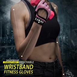 Luvas de treino sem dedos para homens e mulheres, Luvas de levantamento de peso com pulso, Suporte para treinamento de ginástica - Image 5