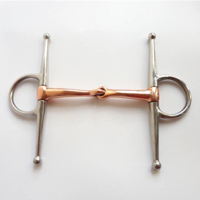 Broca de Cavalo Aço Inox Bochecha Completa Bocal Cobre 5 Polegadas