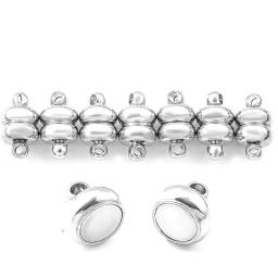 Rodada Forte Fechos Magnéticos, Ródio End, Conectores para Fazer Pulseira De Couro Jóias, Fit Pulseiras e Colar, 5 Conjuntos - Image 6