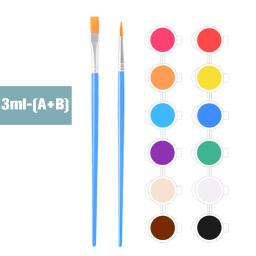 Tinta acrílica de aquarela pintada à mão, pigmentos de pintura infantil, conjunto de pigmentos grafite DIY, 1 conjunto, 3ml - Image 6