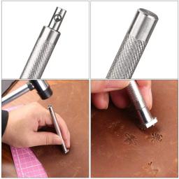 32 peças de couro carimbar ferramentas de artesanato de couro para diy padrão de aço selo perfurador conjunto 10*10mm - Image 4