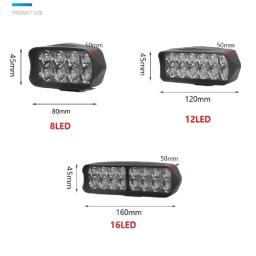 12v-80v e-bike luz dianteira da motocicleta bicicleta elétrica farol led super brilhante triciclo lâmpada 8/12/16 led peças de ciclismo - Image 2