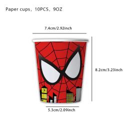 Superhero descartável Tableware Set for Kids, Spiderman, Birthday Party Decorações, Copa, Placa, Guardanapo, Toalha de Mesa, Pano de fundo, Baby Shower - Image 2