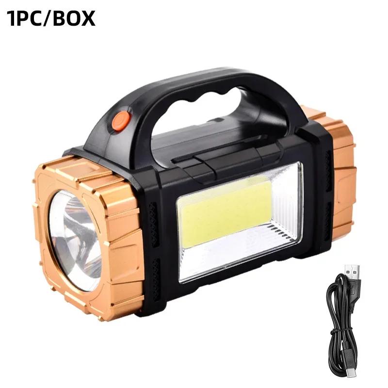Lanterna LED recarregável de alta potência, Luz portátil multifuncional com luz lateral, Modos de iluminação múltiplos impermeáveis - Image 1