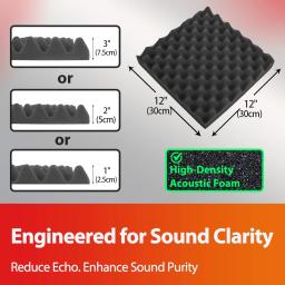 TOUO Egg Calha Parede Insonorizada Espuma 6 12 24 48 Pcs Alta Densidade Material Absorvente de Som Espuma Acústica Teto Ruído Isolamento - Image 2
