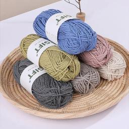 Fios de linho algodão para tricô, 15 fios, fio de crochê tricotado à mão, saco, chapéu, almofada, Placemat, DIY, 100g - Image 2