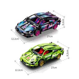 Blocos de construção Super Racing Car Pull Back criativo, modelo técnico do veículo, tijolos de construção DIY, brinquedos para meninos, presentes, 586pcs - Image 6