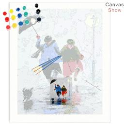 Chenistory-kit de pintura a óleo para adultos, animais, idosos, artesanato, coloração com números, decoração, casal - Image 3