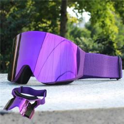 Capa magnética dupla camada anti-nevoeiro óculos de esqui snowboard óculos snowmobile esportes ao ar livre proteção óptica - Image 1