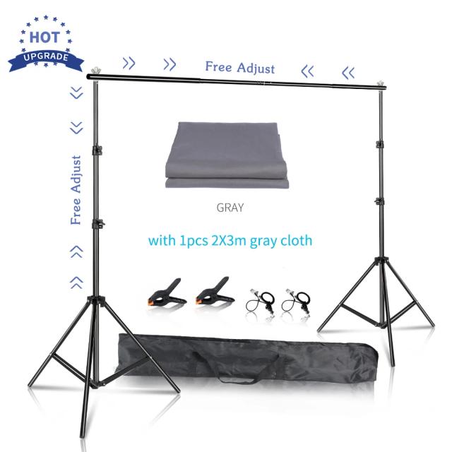 Kit de Suporte Ajustável para Backdrop: Inclui Pano Verde para Músculos e Suporte Telescópico com Clipe de Bolsa