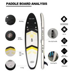 Inflável stand up paddle board set, esporte aquático, caiaque, surf set, paddle board, cauda fin, corda de pé, inflator e saco - Image 5