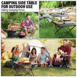 Mesas de armazenamento dobráveis ao ar livre mesa ultraleve acampamento piquenique churrasco mesas portáteis simples mesas de pesca móveis de acampamento - Image 4
