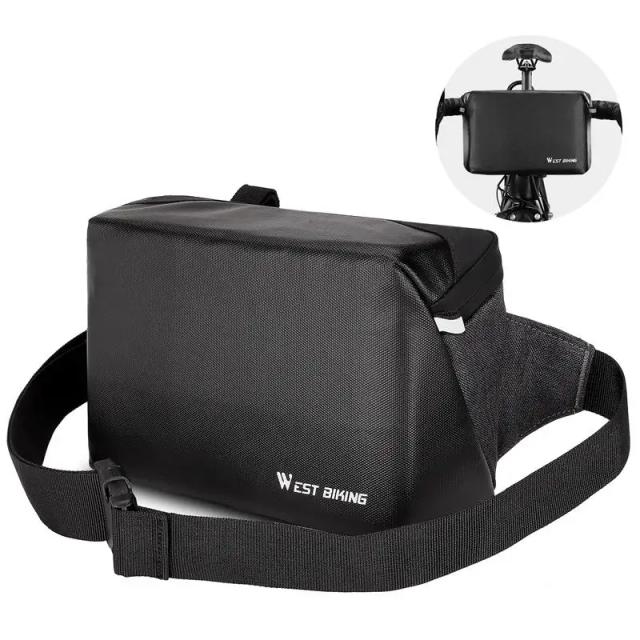 Bolsa Multifuncional para Guidão de Bicicleta Oeste Biking - Acessórios para Ciclismo, Scooter Elétrico e Mochila de Ombro