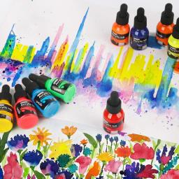 Conjunto de tinta de propileno líquido impermeável, secagem rápida, arte sem desbotamento, grafite DIY artesanal, pigmento aquarela, 6 12, 20ml - Image 2