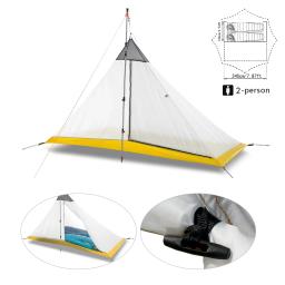 Barraca de acampamento ultraleve, 2-4 pessoas, ao ar livre, 40d, nylon, revestido de silicone, pirâmide sem haste, grande, respirável, 3-4 estações, barraca interna - Image 3