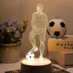 Led 3d tema de futebol candeeiro mesa usb plug quarto cabeceira criativo livro lâmpada entusiastas dos esportes presente decorativo luz da noite - Image 2