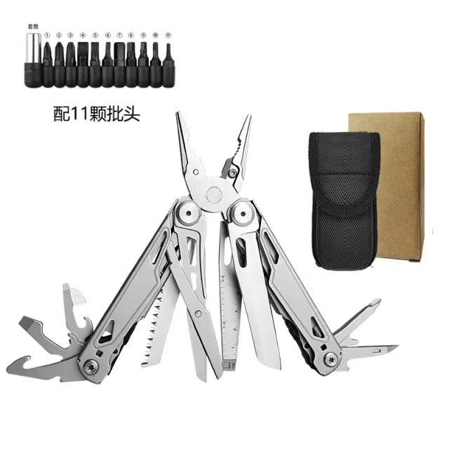 Portátil Multitool de Sobrevivência em Aço Inoxidável para Camping, Caça e Aventuras ao Ar Livre
