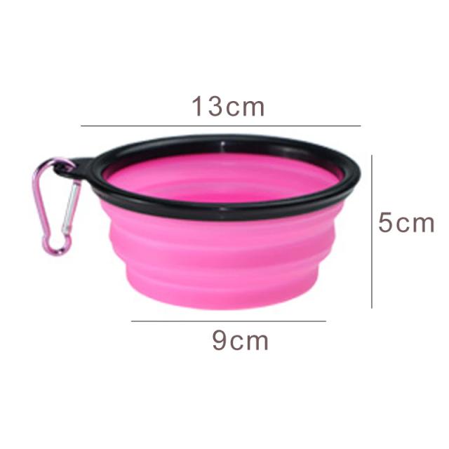 Bowl Dobrável de Silicone para Cachorros - Container Portátil para Viagens, Alimentos e Refeições Pet, 350ml