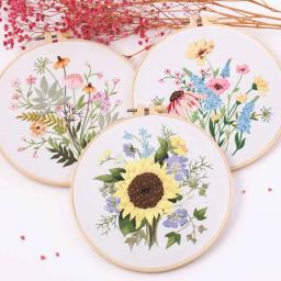 3D Kits De Bordados De Flor, Bordados DIY, Paisagem, Kits De Costura, Hoop Art, Bordado - Image 4