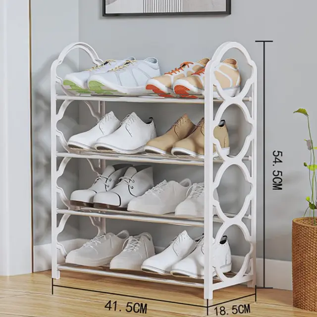 Prateleira Multicamada para Calçados com 4 Camadas, Armário à Prova de Poeira e Design Funcional para Organização do Dormitório