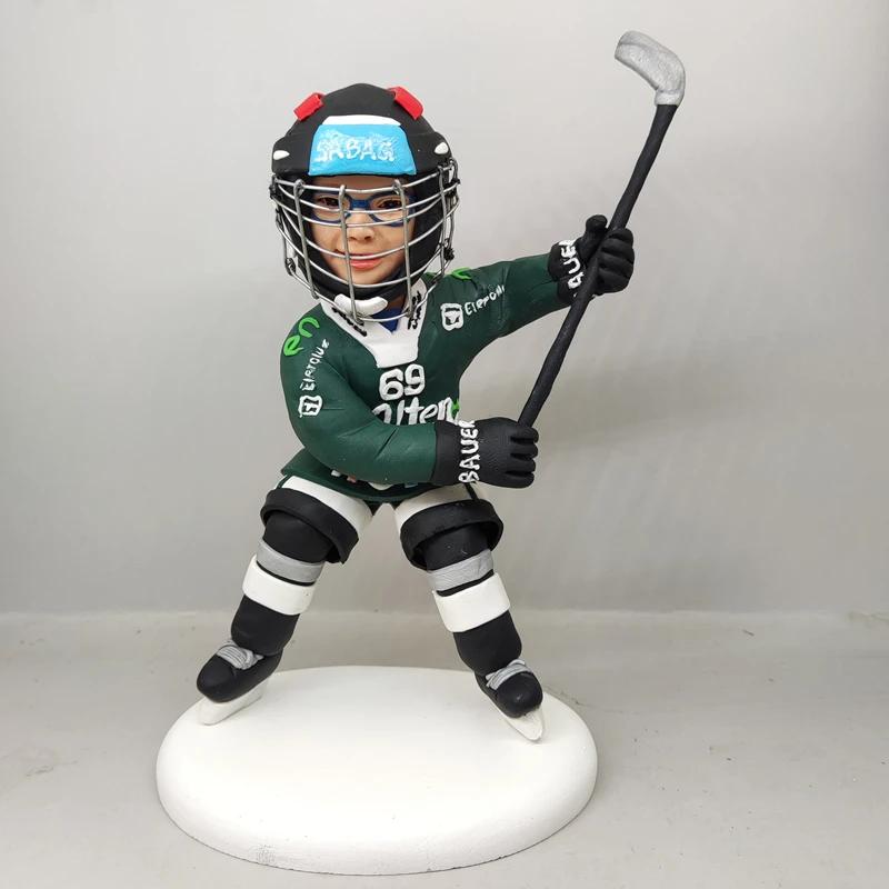Personalizado hóquei no gelo rugby jogador bonecas artesanal seu rosto figuras diy kit de esportes crianças amigos presente - Image 1
